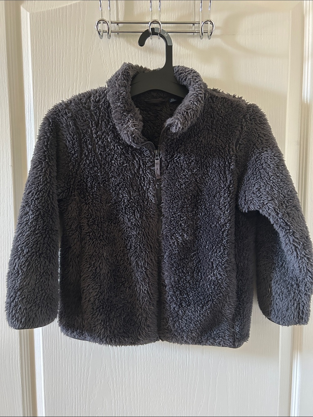 Uniqlo Kids Fluffy Fleece Full-Zip Jacket Gray Size 5-6 Years
